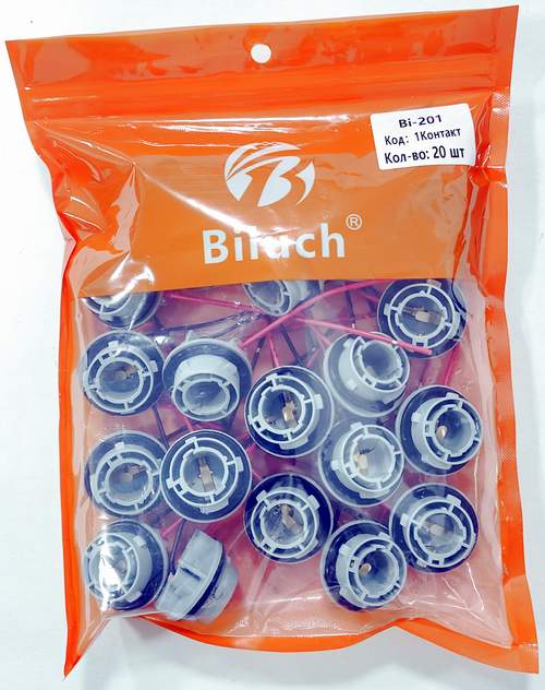 Фишка-патрон для лампочек 1-конт. с проводком