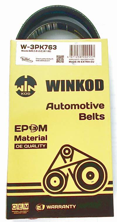 3PK763 (=3PK760) Ремень MZ 626GD 1.8-2.2 87-92/HONDA Civic III 1,3-16v-1,5-16v 87-91/CRX/TOYOTA 3S Avensis, Camry, Carina