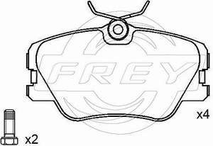 Колодки передние MB E-CLASS (W124) E200-300 84-96, 190 (W201) 82-93, (W129) 89-01, Coupe (C124) 87-93