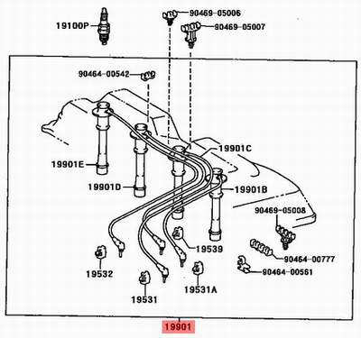 Провода свечные Toyota Camry 20, Ipsum, Avensis 97-01 2.0-2.2 3S 4S 5S