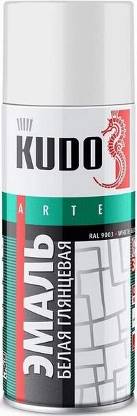 Краска-аэрозоль универсальная KUDO KU1001 белая глянец 520мл