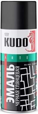 Краска-аэрозоль универсальная KUDO KU1002 черная глянец 520мл