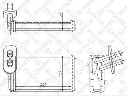 Радиатор печки VW PAS B3/B4 88-97, Golf-2-3-4 83-03, Polo, Vento 91-98, Jetta, AD A3 96-03, SKODA Octavia 96- (пласт. бачки)