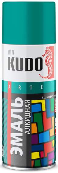 Краска-аэрозоль универсальная KUDO KU1020 бирюзовая 520мл