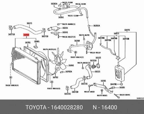 Радиатор основной Toyota Camry 30/35 01-06 2.0/2.4 EUR/USA/ARAB, Solara 03-08 2.4 2AZ 16мм АВТ/МЕХ