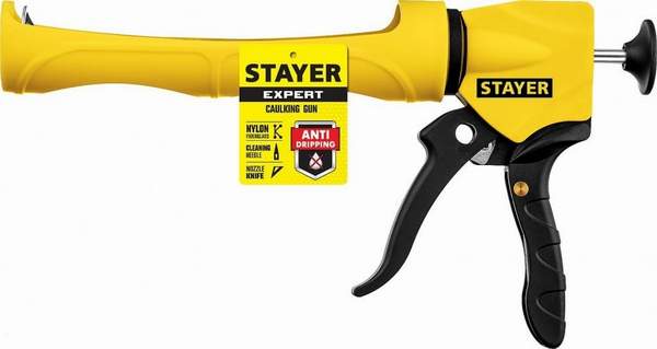 Пистолет для герметика 310мл полуоткрытый, антикапельная система Expert Professional (06690)