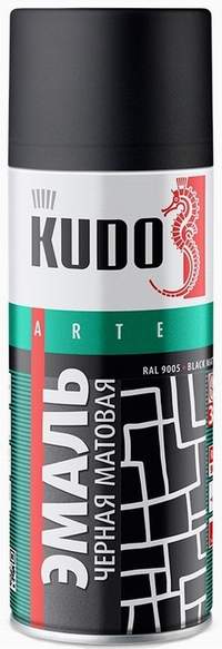 Краска-аэрозоль универсальная KUDO KU5232.5 черная матовая акриловая 520мл