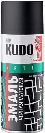 Краска-аэрозоль универсальная KUDO KU1102 черная матовая алкидная 520мл