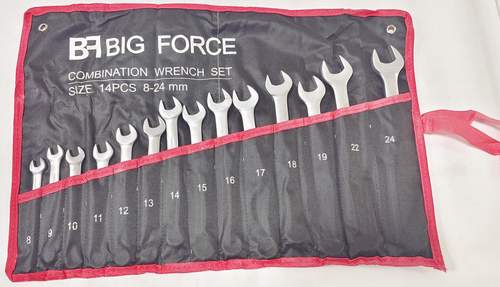 Набор ключей комбинированных 8-24мм 14pcs матерчатый чехол красный BIG FORCE