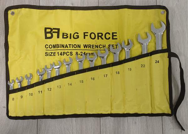 Набор ключей комбинированных 8-24мм 14pcs матерчатый чехол желтый