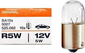 Лампа OSRAM G18 12V 5W (R5W N207 BA15s) 5007 ORIGINAL LINE
