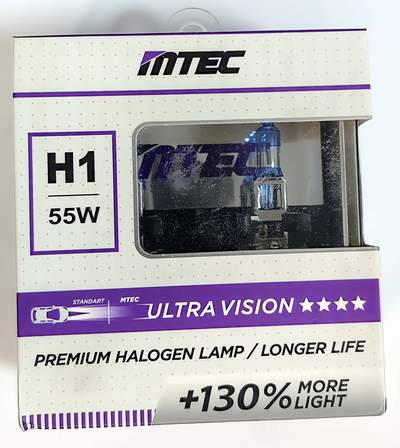 Лампа MTEC H1 12V 55W +130% BOX (пара)