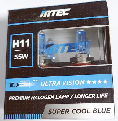 Лампа MTEC H11 12V 55W Standart Super Cool Blue BOX (пара)