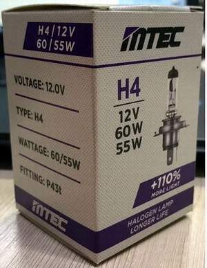 Лампа MTEC H4 12V 60/55W P43T +110%
