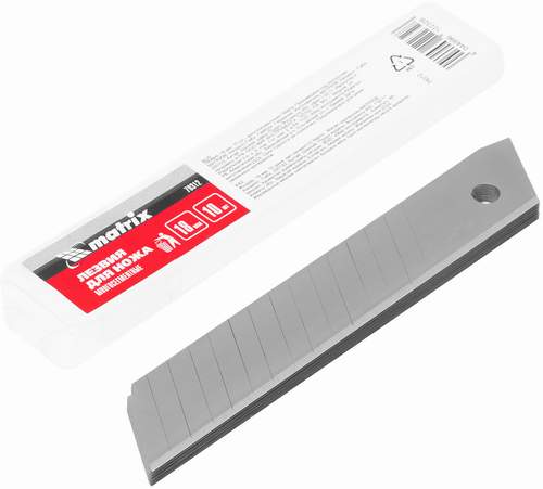 Лезвия многосегментные запасные на нож канцелярский 18мм, к-т 10шт (79312)