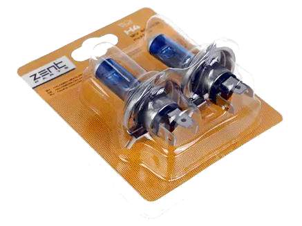 Лампа ZENPARTS H4 12V 60/55W 5000K Blue P43T-38 (пара, блистер)