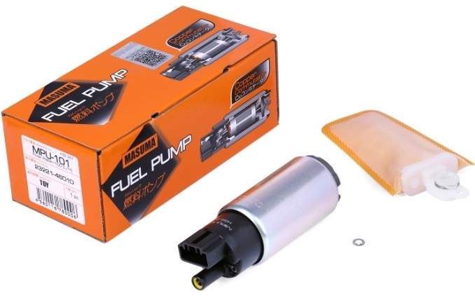 Бензонасос электрический короткий с фильтром (памперс), мал. фишка 38x113mm Japan Cars 3bar 100L/h