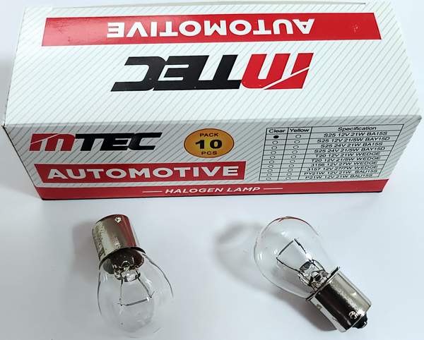 Лампа 1-конт. 12V 21W белая (61213, P21W, BA15S, 5XFS10, S25)