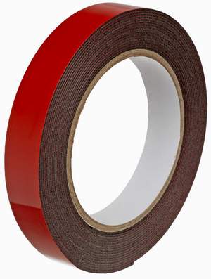 Лента клейкая на вспененной основе усиленная двусторонняя черная 19мм х 5м(89084)