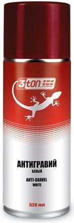 Антигравий 3TON 55304 520мл белый (аэрозоль) для защиты нижней части кузова от песка, щебня, дорожного гравия, обеспечивает антикоррозийную защиту и шумоизоляцию