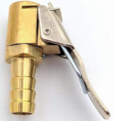 Наконечник насоса (прищепка) с ёршиком под шланг 6мм