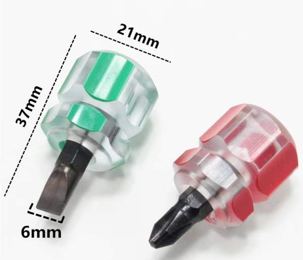 Отвертка с короткой прозрачной ручкой SuperMini [+/- ]