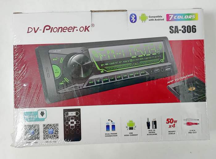 Магнитола 1DIN/Radio/MP3/BT DV-Pioneer.OK SA-306