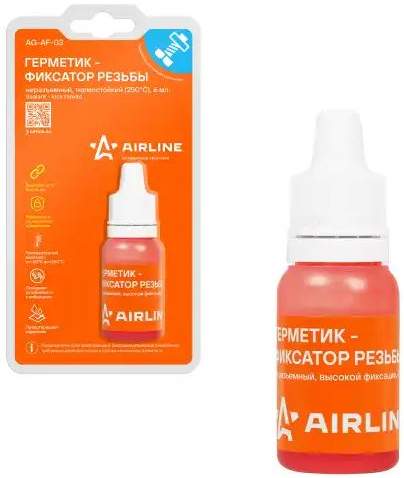 Фиксатор резьбы AIRLINE неразъемный, термостойкий +250С, 6мл