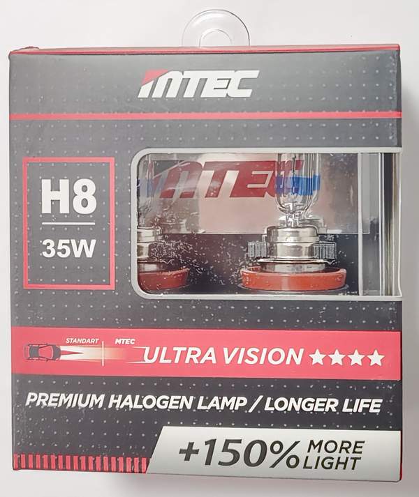 Лампа MTEC H8 12V 65/55W +150% BOX (пара)