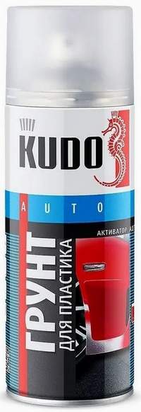 Грунтовка-спрей для пластика прозрачная акриловая окрашиваемая, активатор адгезии KUDO KU-6000 520мл