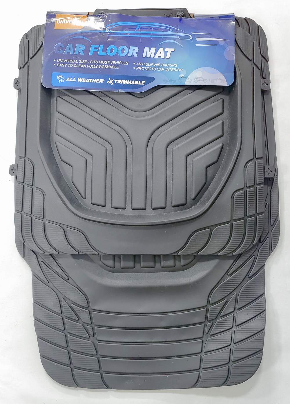 Полики резиновые Car Floor Mat с обрезными канавками, черные