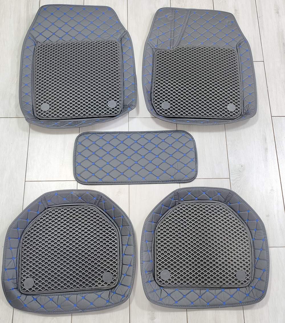 Полики с резиновой накладкой, прошитые синей нитью