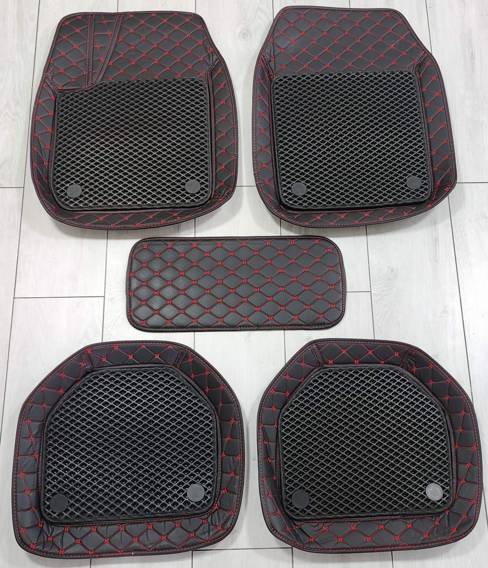 Полики с резиновой накладкой, прошитые красной нитью