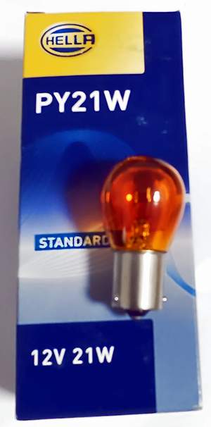 Лампа 1-конт. 12V 21W смещенный цоколь (мерс, nissan) оранжевая PY21W