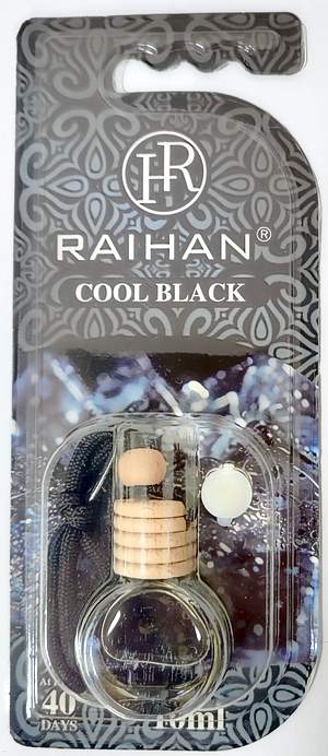 Ароматизатор RAIHAN флакончик RH-043 40days 10мл COOL BLACK (блистер штучно)