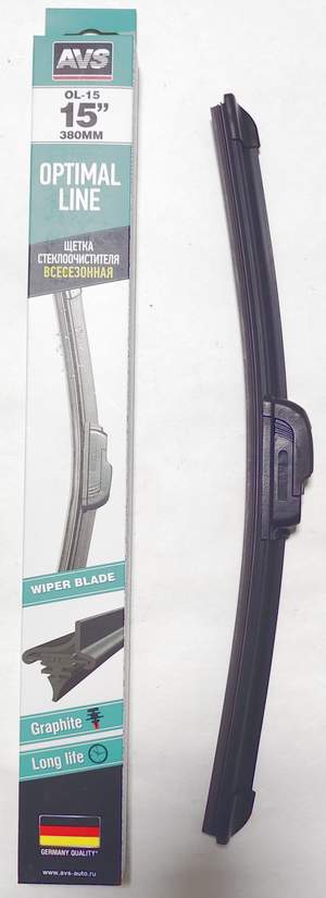 Щетка стеклоочистителя бескаркасная - дворник AVS Optimal Line OL-15 (38см)