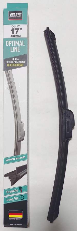 Щетка стеклоочистителя бескаркасная - дворник AVS Optimal Line OL-17 (43см)