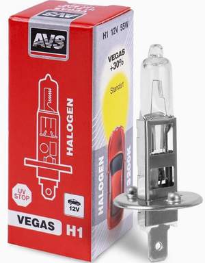 Лампа галогенная AVS Vegas H1 12V 55W +30%