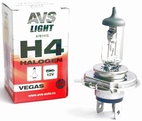 Лампа галогенная AVS Vegas H4 12V 60/55W +30%