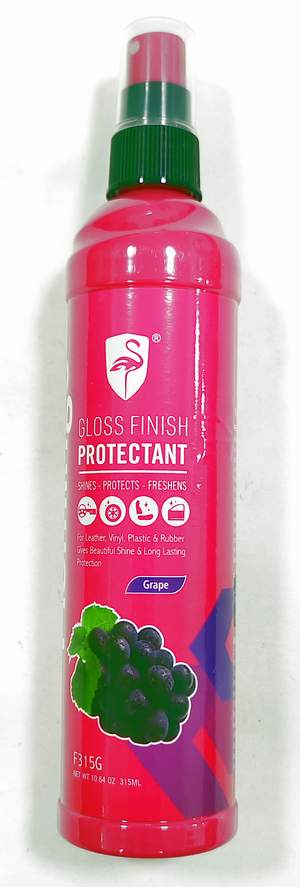 Очиститель-полироль пластика, винила, кожи, резины FLAMINGO F315G Gloss Finish Protectant - Grape (флакон)