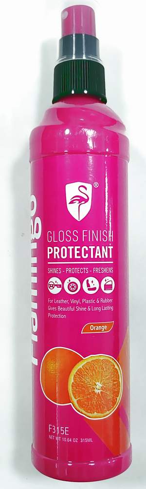 Очиститель-полироль пластика, винила, кожи, резины FLAMINGO F315E Gloss Finish Protectant - Orange (флакон)