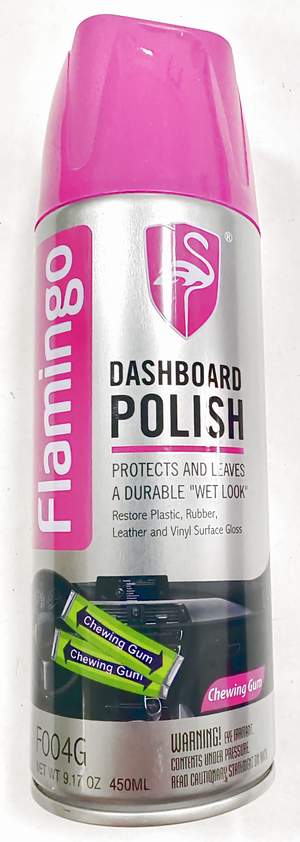 Полироль панели FLAMINGO F004G Dashboard Polish 450мл - Chewing Gum (спрэй)