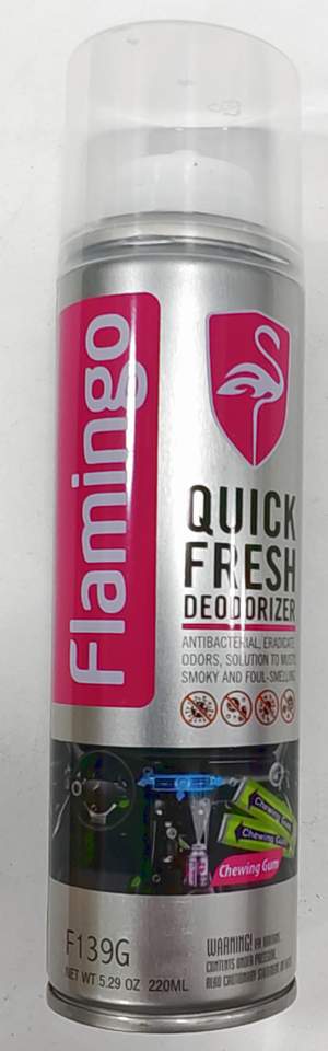 Сухой туман FLAMINGO F139G Quick Fresh Deodorizer 220мл - Chewing Gum