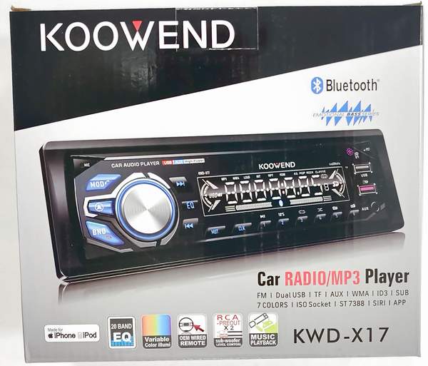 Магнитола 1DIN/Radio/MP3/BT KENWOOD KWD-X17