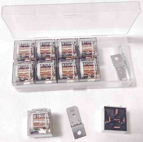Реле 5 конт. 80A 12V (прозрачный корпус)