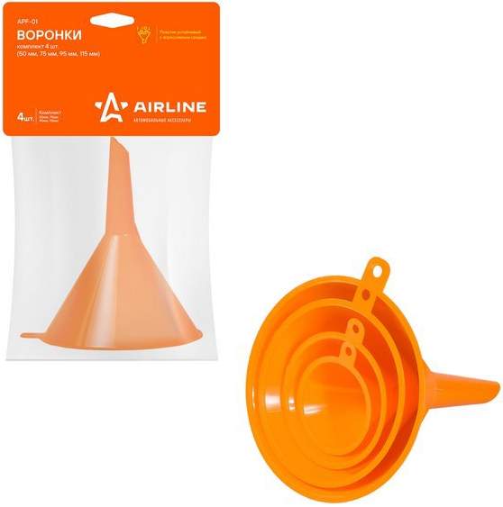 Воронка пластиковая 4 в 1 50/75/95/115 оранжевая