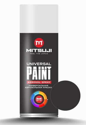 Краска-аэрозоль MITSUJI Spray Paint 450 ml Black 1200 (чёрная термостойкая)