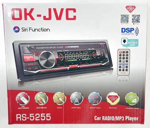 Магнитола 1DIN/Radio/MP3/BT OK-JVC RS-5255