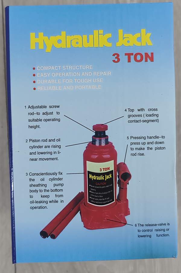 Домкрат гидравлический 3т красный/серый