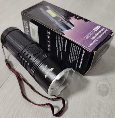 Фонарь аккумуляторный металл. LED LF-S-56 Li-ion 18650, Type-C, Zoom, PowerBank, Percentage Indicator, подсветка, толст. (+)